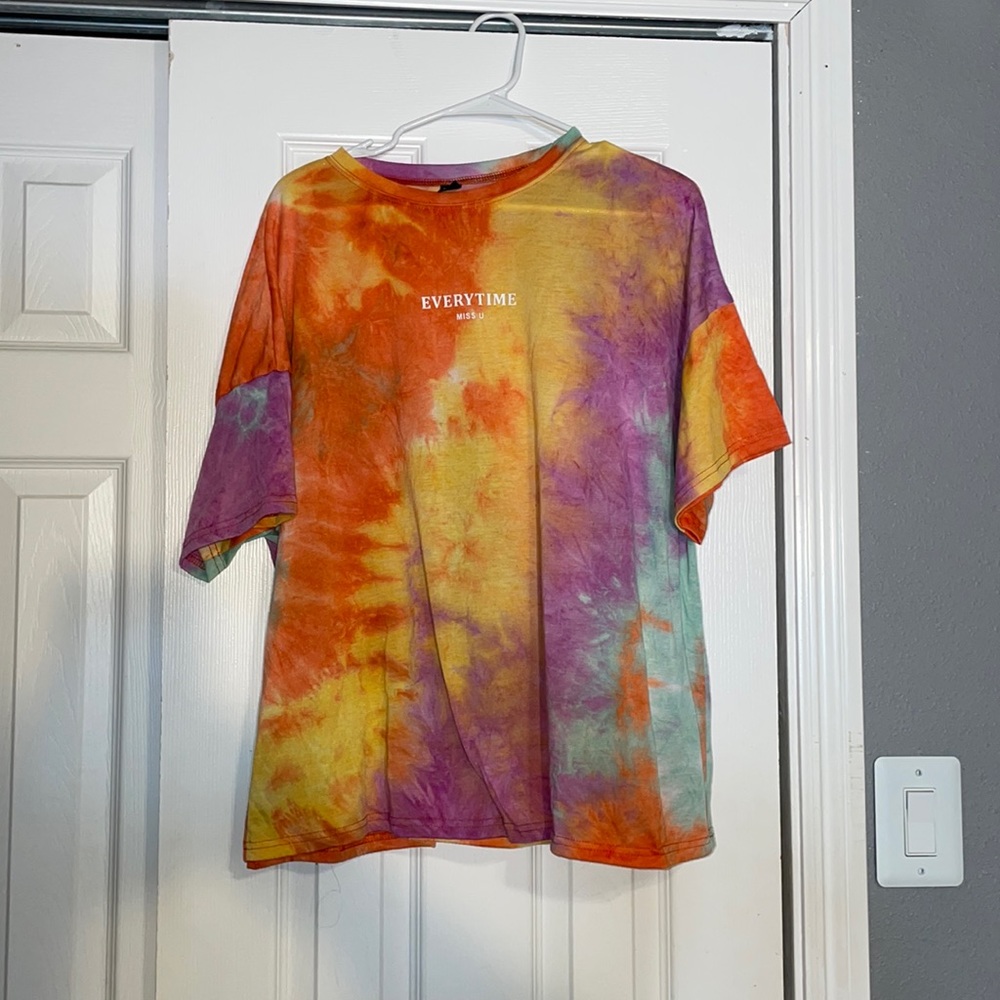 tie dye shirt “everytime miss you” size xl